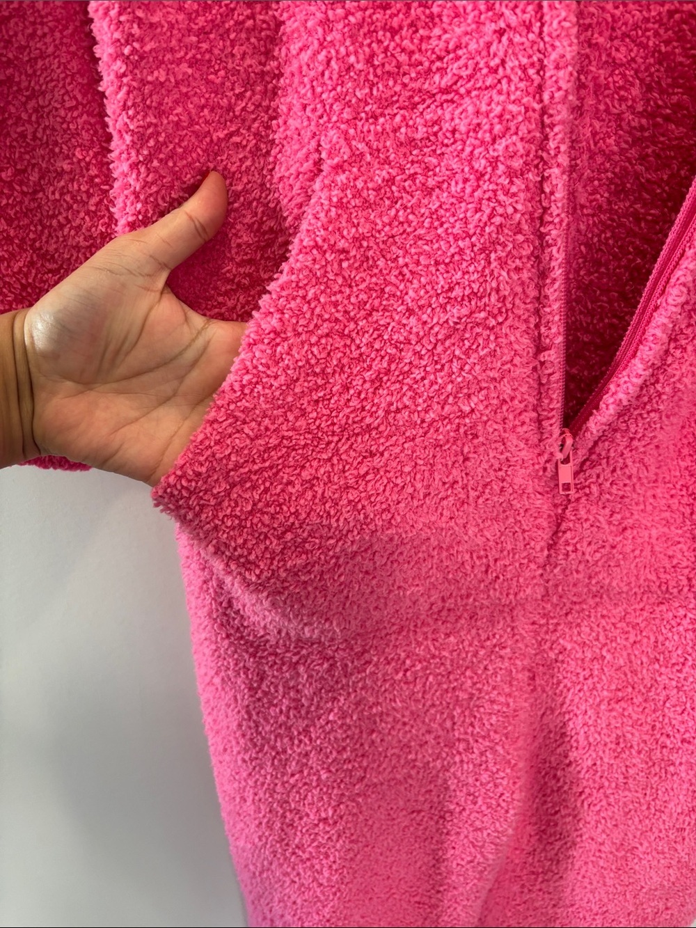 SKIMS Cozy Knit Unisex Hooded Half Zip Boucle Onesie Cotton Candy XL - Picture 10 of 10